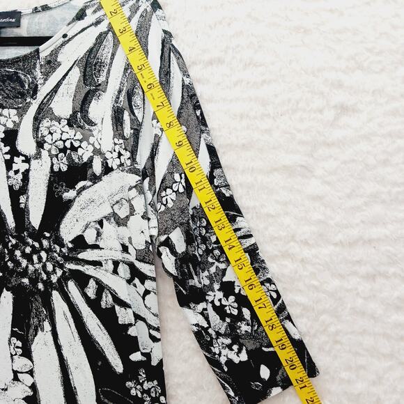 Tunic T-Shirt Size S Black White Daisy Artsy Whimsycore Minimal Soft Grunge Goth - Picture 5 of 10
